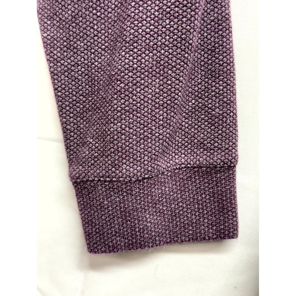 JoS. A. Bank Reserve Sweater Men XL Purple Traditional Fit Quarter Zip Mock Neck